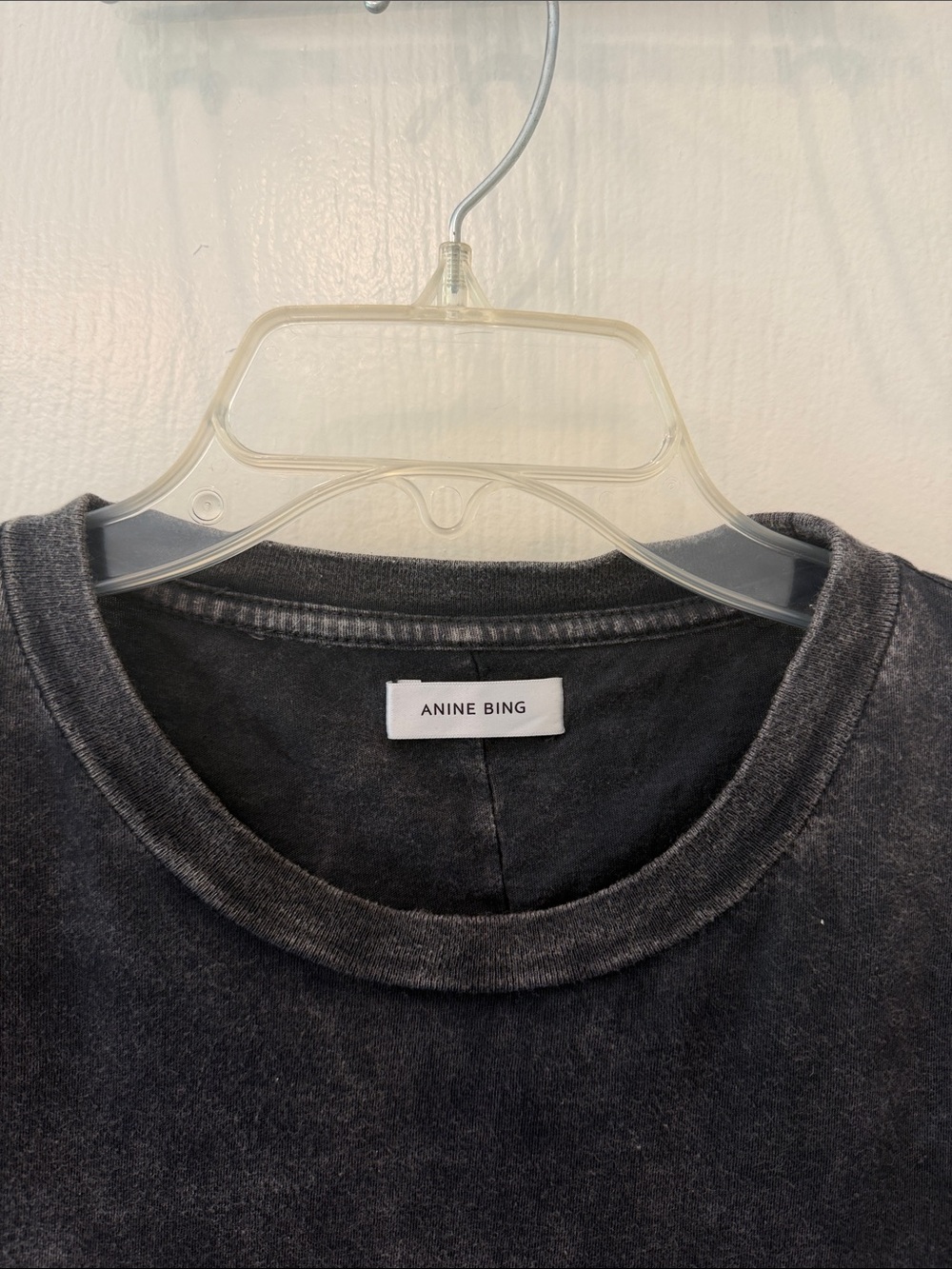 Anine Bing Vintage Washed Black Crewneck Tee - Picture 2 of 7